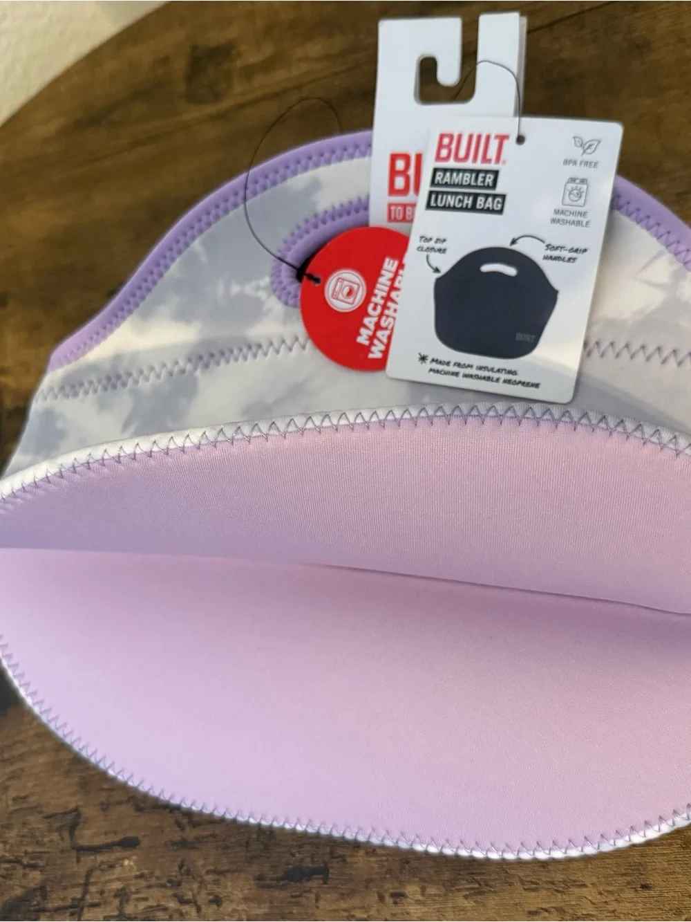 Built Rambler Gourmet Getaway Neoprene Lunch Bag - Purple Tie Dye Color Retired